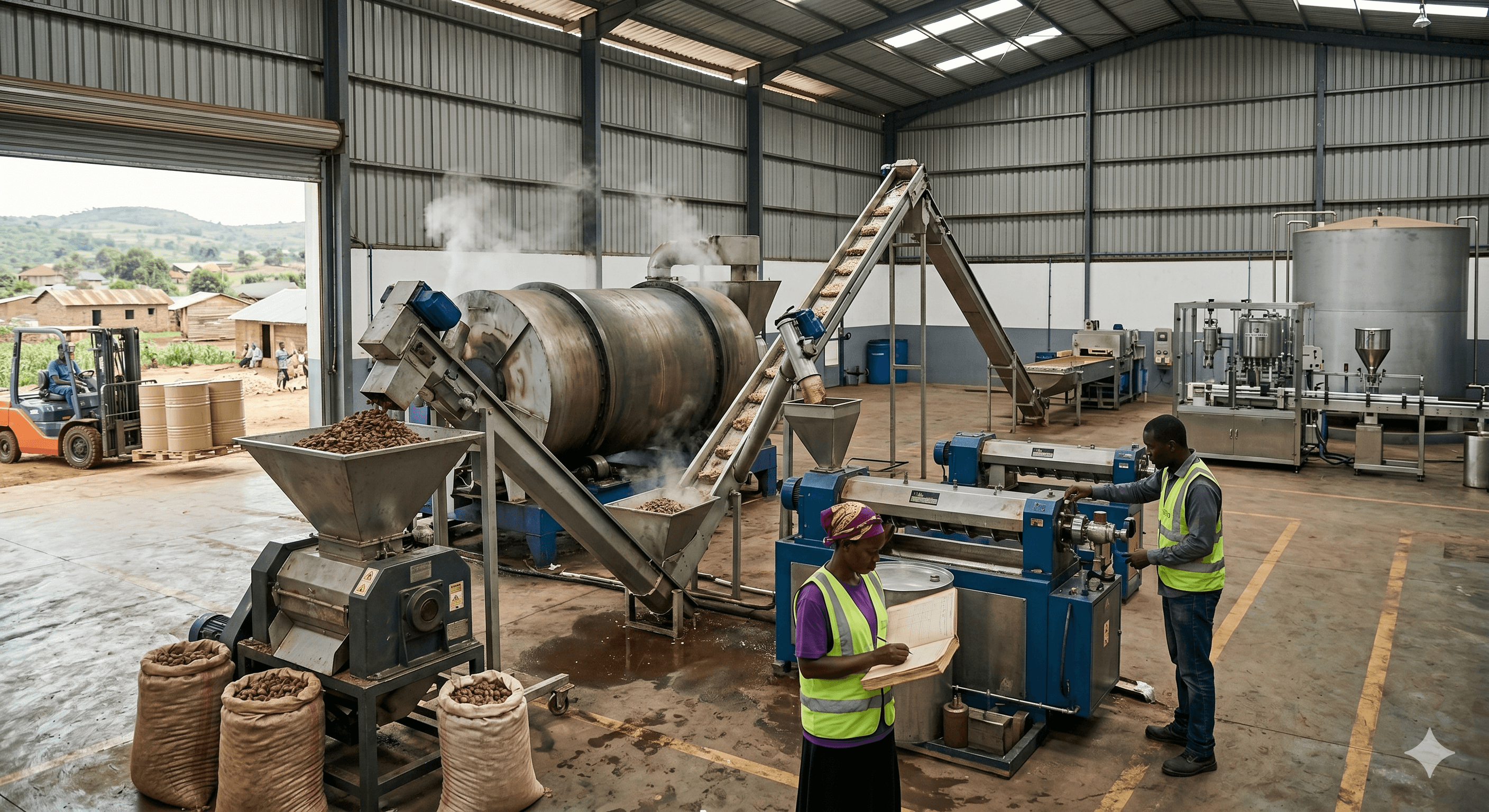 Agribusiness food processing and extraction plant